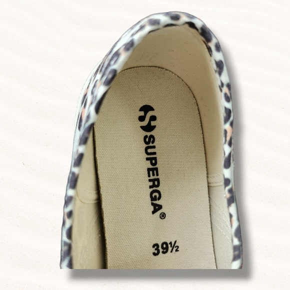 SUPERGA sneakers shoes leopard print black white cream SIZE W 8½ M 7 - Picture 7 of 10